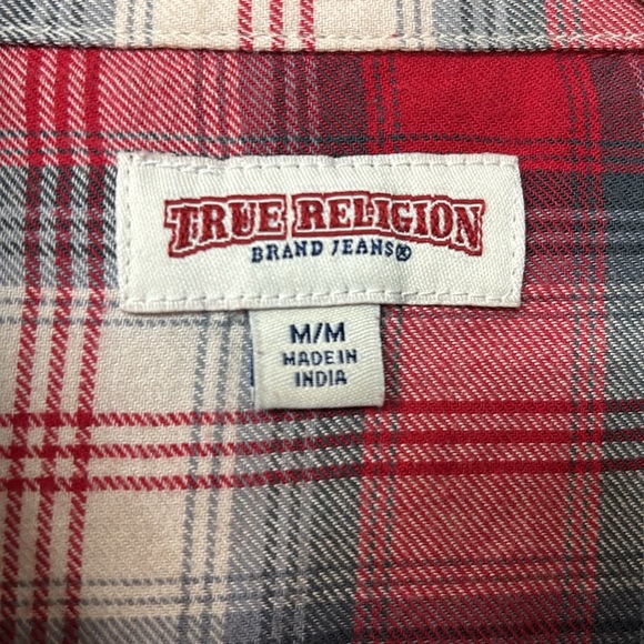 True Religion Women’s Western Plaid Flannel Shirt. Sz M - Picture 4 of 13